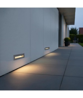 kelvo® STEPART KLV-101-0087 Χωνευτό Φωτιστικό Σκαλοπατιού - Διαδρόμου LED 6W 750lm 45° AC 220-240V Αδιάβροχο IP65 Θερμό Λευκό 2700K - Lumileds SMD Chip & TÜV SÜD Driver - Γκρι Ανθρακί Ματ - Μ21 x Π5.5 x Υ6.5cm  - Q20.3 x 5.6cm - 5 Χρόνια Εγγύηση